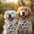 thumbnail image 2 of Dog Bandana 2 Pack,Blue and Brown Feather Pattern Bandanas for Dogs,Cat Bandana,Small/ Large Dog Bandana 2 Size,Dog Bandanas Girl Boy, 2 of 5