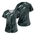thumbnail image 2 of EHTMSAK Scrubs Tops Women 2xi Floral with Pocket Working Uniform Short Sleeve V Neck Workwear Blouse T-Shirt with Pockets on Clearance Navy M, 2 of 7