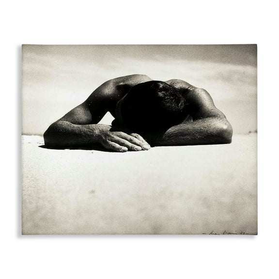 Stupell Industries Sunbaker Beach Photography People Photography Wrapped Canvas Art Print Wall Art, 20 x 16