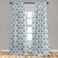 thumbnail image 5 of Orange Blue Curtains 2 Panels Set, Winter Rowan Pattern with Frosted Leaves Print, Window Drapes for Living Room Bedroom, 56"W X 84"L, Pale Blue Vermilion, by Ambesonne, 5 of 5
