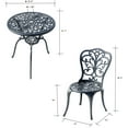 thumbnail image 3 of Ensemble Bistro Table et 2 Chaises en Aluminium Coulé 3 Pcs Ensemble de Mobilier de Patio, 3 of 5