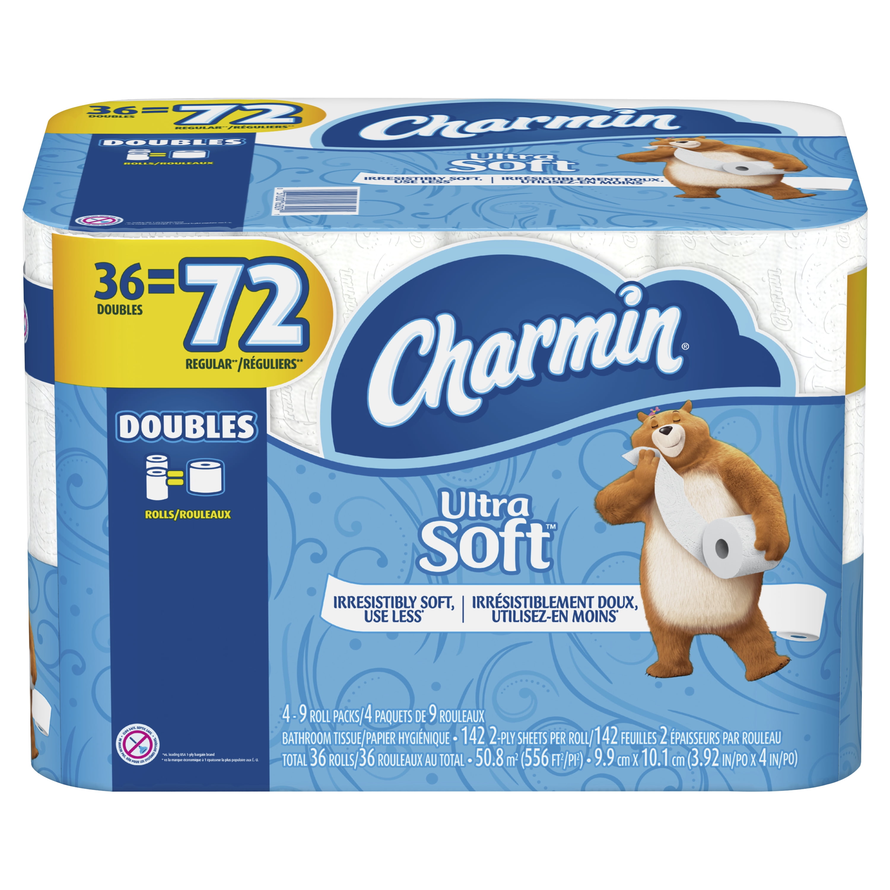 Charmin Ultra Soft Toilet Paper 36 Double Rolls, 142 sheets per roll ...