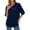 Navy, variant on Womens Athletic Tops Floral Embroidered Button Down Shirt Loose Fit Casual Summer Blouse Top for Women White M