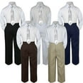 thumbnail image 1 of 3pc Boy Suit Set Silver Necktie Baby Toddler Kid Formal Shirt Pants S-7 Wedding, 1 of 2