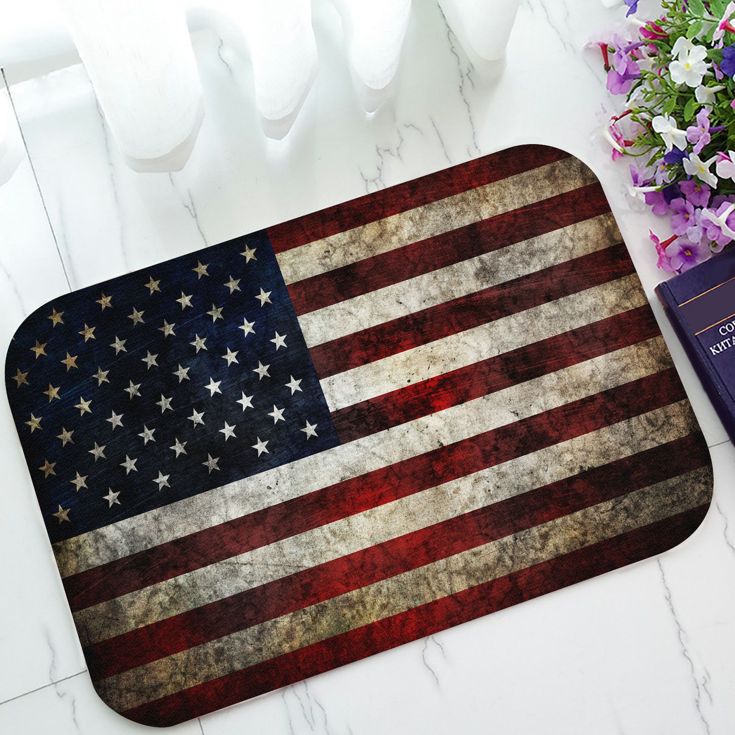 PHFZK American Flag Doormat, USA Flag Fourth of July Independence Day of National Celebration