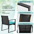thumbnail image 2 of 3 Piece Outdoor Bistro Set Patio Furniture Sets Wicker Patio Chairs Rattan Outdoor Furniture for Backyard Porch Poolside Lawn,Blue Cushion, 2 of 7