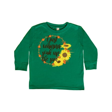 

Inktastic Sunflower I Just Wanna Soak up the Sun Gift Toddler Boy or Toddler Girl Long Sleeve T-Shirt