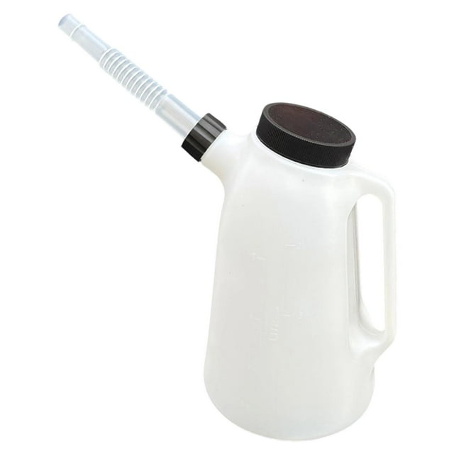 Jarra de aceite con largo, jarra medidora de aceite, multiusos, práctica, duradera, contenedor portátil con tapa para automoción 2 litros