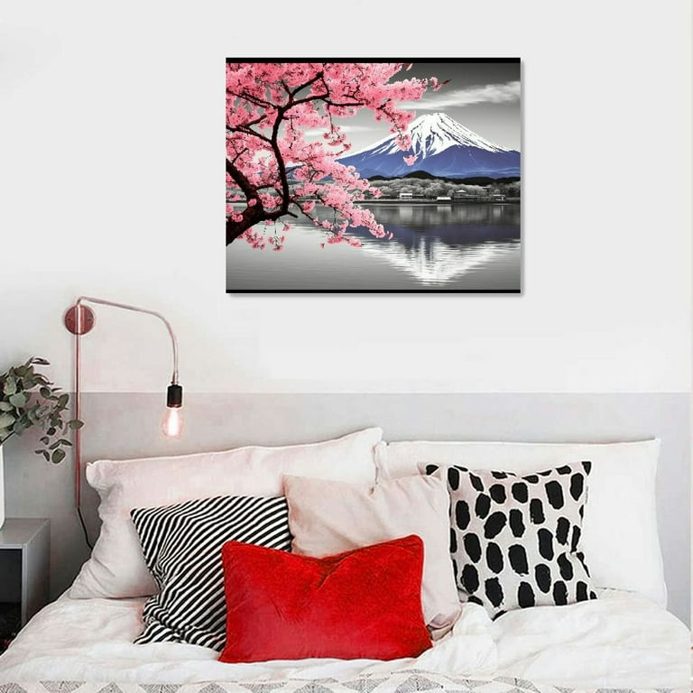 ONETECH Mount Fuji Wall Art Japanese Mountain over Lake Photo
