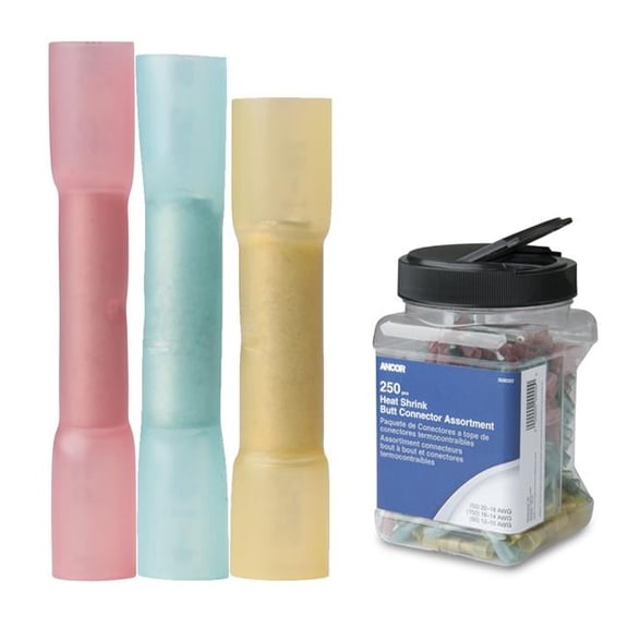 Ancor Heat Shrink Butt Connector Jar, Multi Pack - 250 Piece
