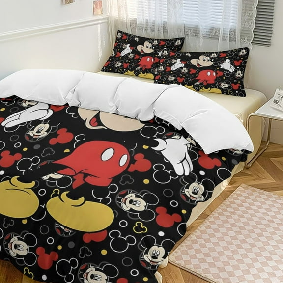 Mickey 3-piece Home Bed Set, Classic Cartoon Polyester Wash Student Dormitory Set