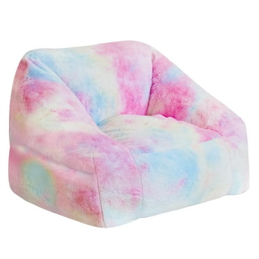 Stmoze Bean Bag Chairs for Kids, 27" Modern Rainbow Colors Beanbag Sofa with Sponge Filling & Comfy Soft Faux Fur, Kids Teens Bean Bags Chair Sofa for Bedroom, Living Room