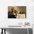 thumbnail image 2 of ARTCANVAS Still Life With Fruit Pie Various Objects 1634 Canvas Art Print by Willem Heda - Size: 26" x 18" (0.75" Deep), 2 of 9