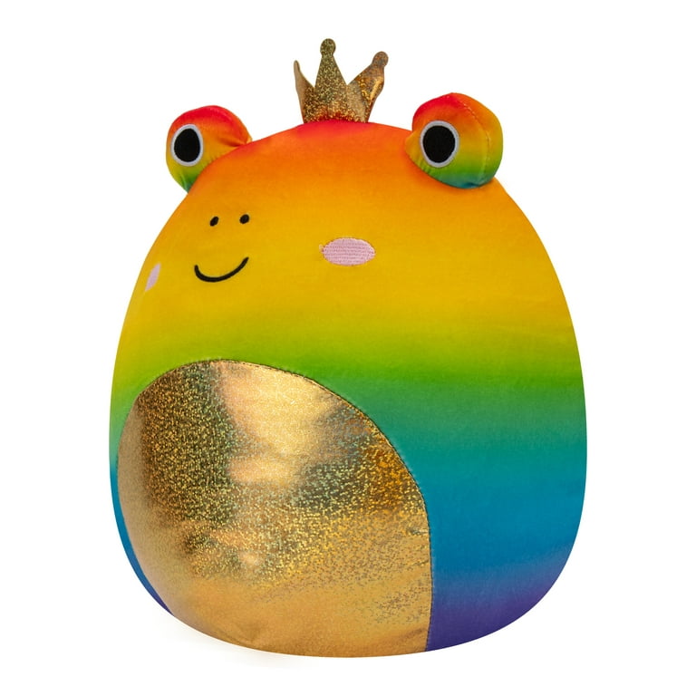 Squishmallows 12 inch Vas The Pride Frog with Gold Belly and Crown Plush - Child's Ultra Soft Stuffed Toy
