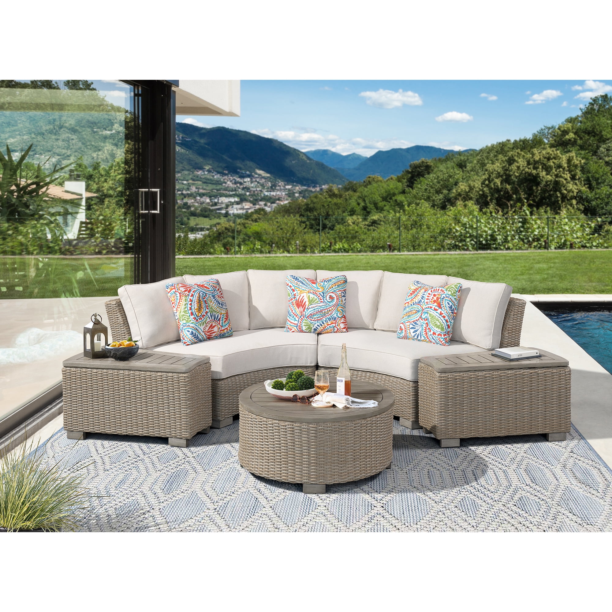 Picket House Furnishings Camal Round Coffee Table - Tan