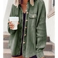 thumbnail image 2 of Camisa con botones de punto de gofre, camisa de novio de gran tamaño, chaqueta holgada informal para mujer, chaqueta de punto de gofre para otoño invierno, verde claro XL, 2 of 4
