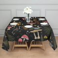 thumbnail image 3 of Red Mushroom Leaf Black Pattern Square Tablecloth,Waterproof Square Table Cover,Wipeable Spillproof Washable Table Cover for Home Kitchen Party Decor 42"X42"(107x107cm), 3 of 6