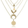 thumbnail image 4 of Guodhu Bohemia Sun and Moon Layered Y Choker Necklace Crescent Moon Necklace Gold Coin Disc Moon Charm Pendant Necklace for Women, 4 of 9