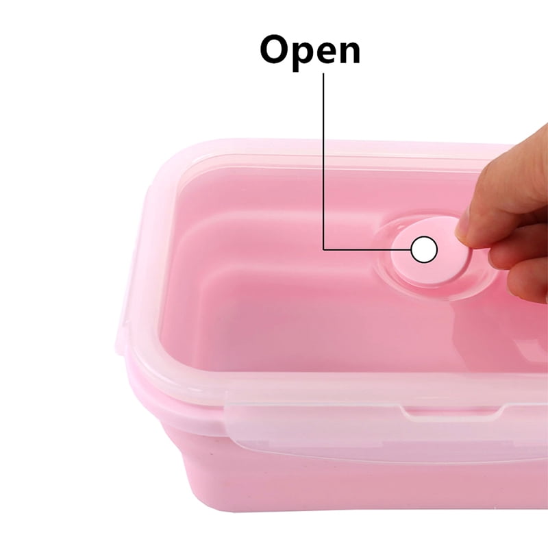 CHUANYAN 4pcs/set Silicone Rectangle Lunch Box Collapsible Bento Box Folding Food Container Bowl 300/500/800/1200ml for Dinnerware
