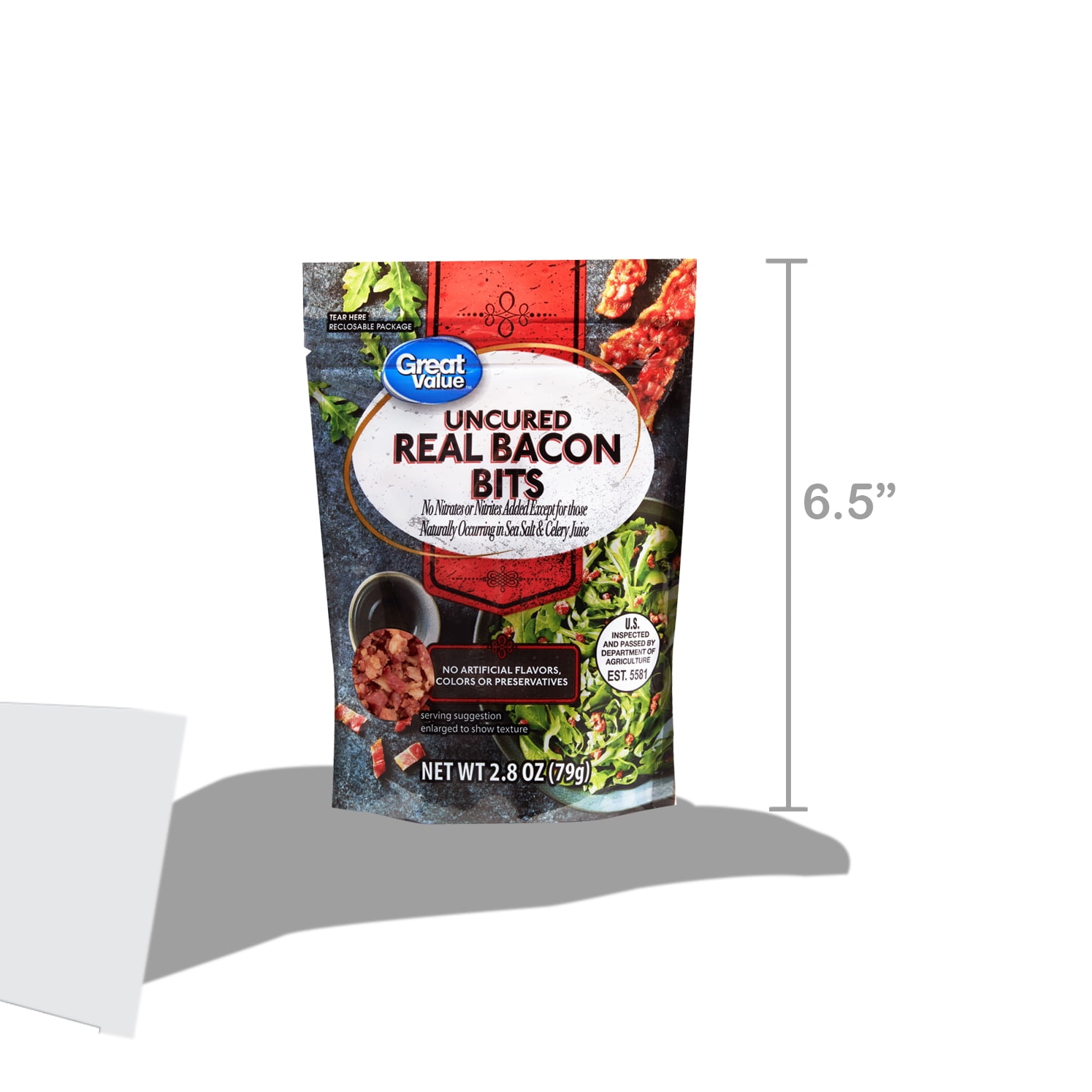 Great Value Uncured Real Bacon Bits, 2.8 oz