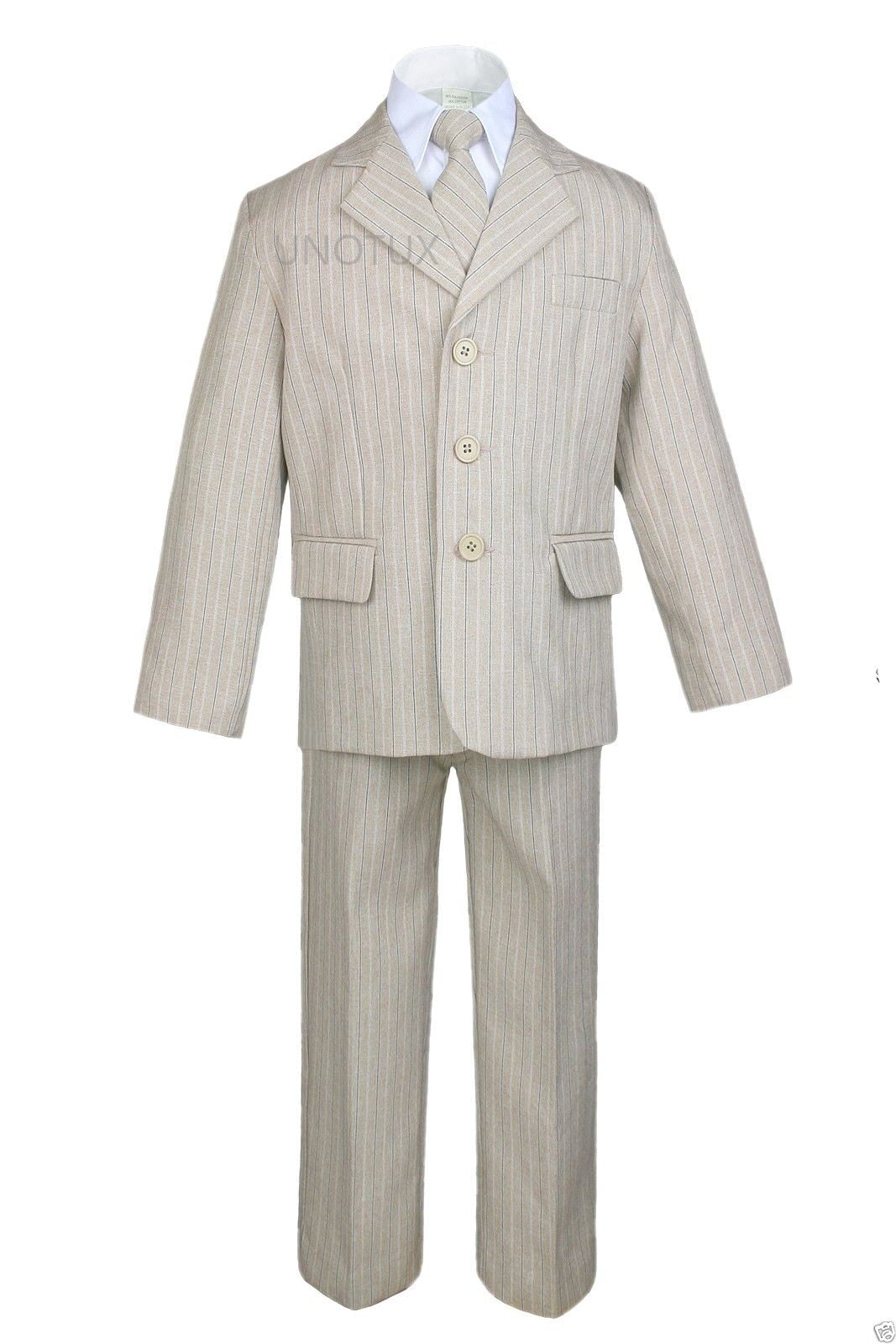 0 4 12 14 16 20 Infant /& Boy Wedding Formal Party Tuxedo suit Khiki Taupe size