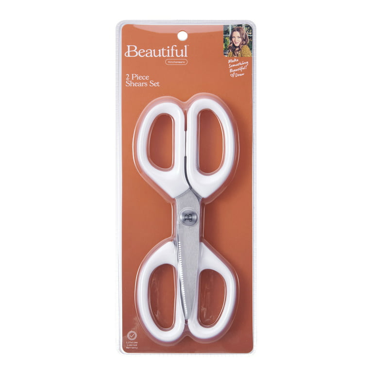Beautiful 2-Piece All-Purpose Stainless Steel Shears in White, by Drew  Barrymore 