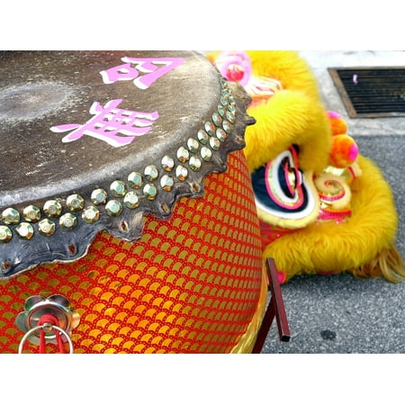 Canvas Print Lion Dance Tradition New Year Dancing Chinese Luck Stretched Canvas 10 x