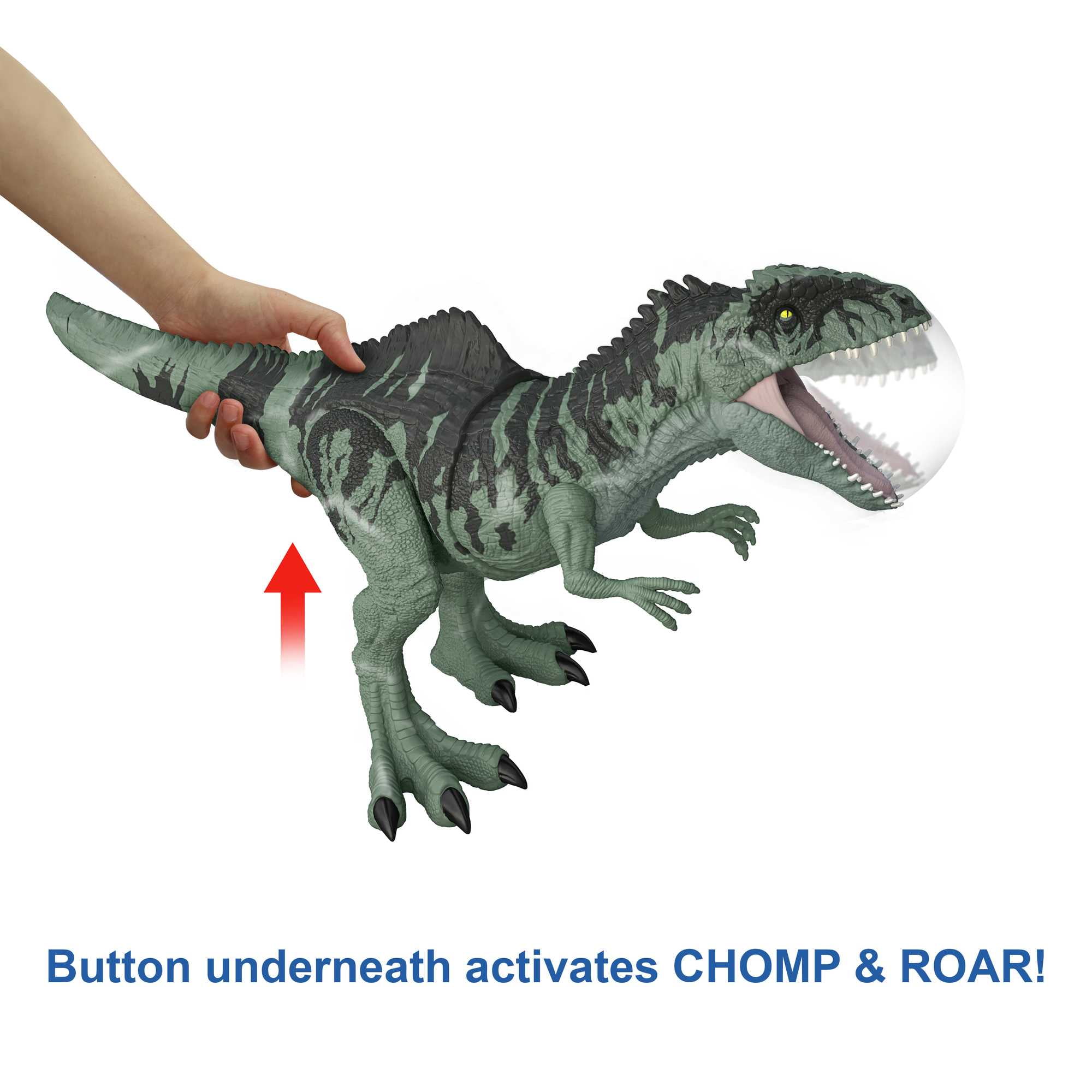 Jurassic World Dominion Strike ‘N Roar Giganotosaurus Dinosaur Action Figure With Motion and Sound, Toy Gift With Physical and Digital Play​