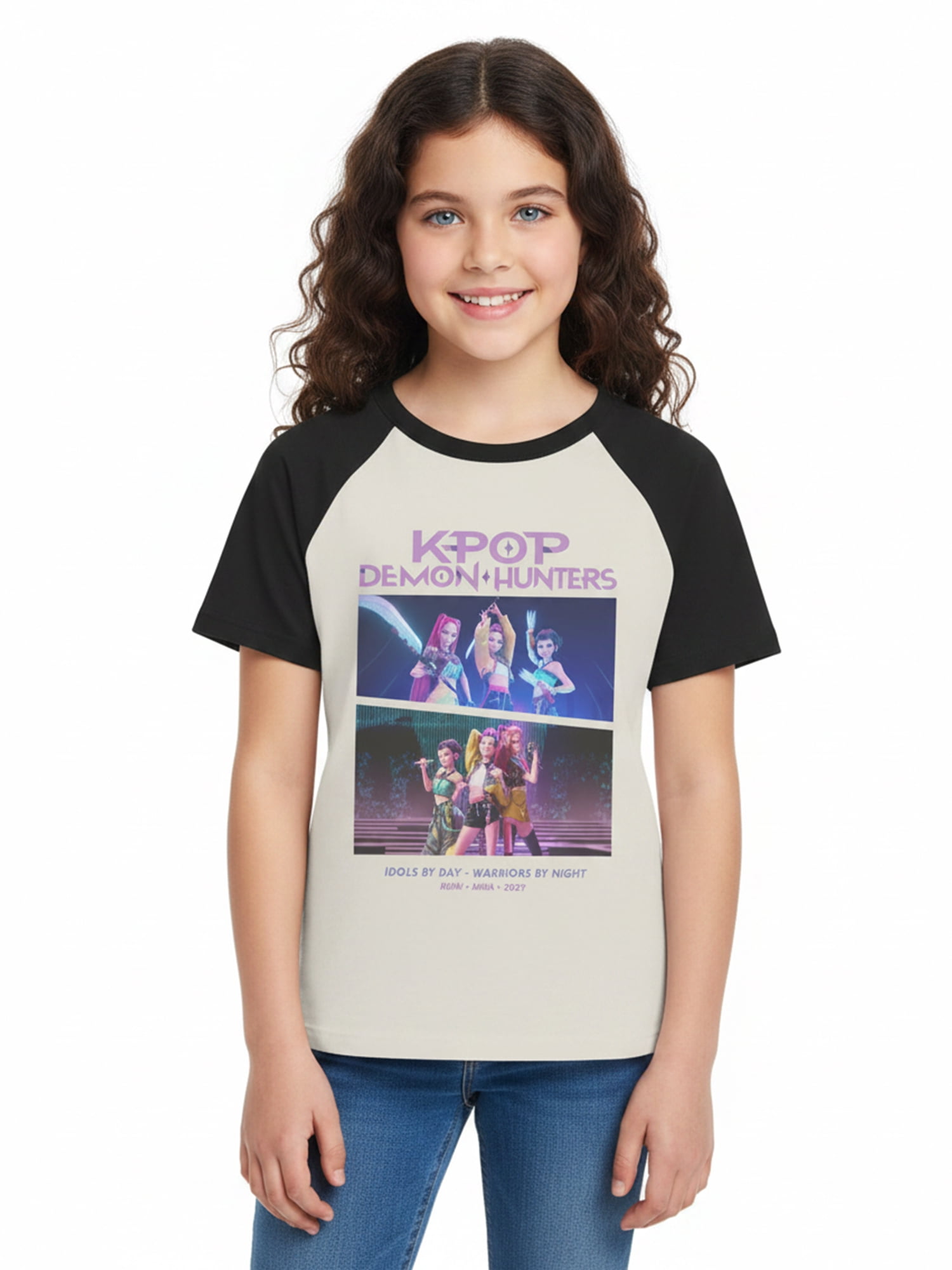K-Pop Demon Hunters, Girls' & Big Girls' Graphic Tee, Idols By Day, Sizes 4-16