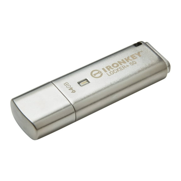Kingston IronKey Locker  50 64GB USB 3.2 Gen 1 Flash Drive - 256-bit AES Encryption, 145MB/s Read and 115MB/s Write Speed