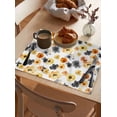 thumbnail image 4 of Watercolor Flowers Yellow Black Kitchen Placemat Dining Table Decor Table Mat Home Decor Coffee Tea Pad Cup, 4 of 5