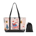 thumbnail image 7 of FORMRS Canvas Laptop Tote Bag for Women with 15.6" Computer Compartments Shoulder Handbag, Blue Christmas Santa, 7 of 7