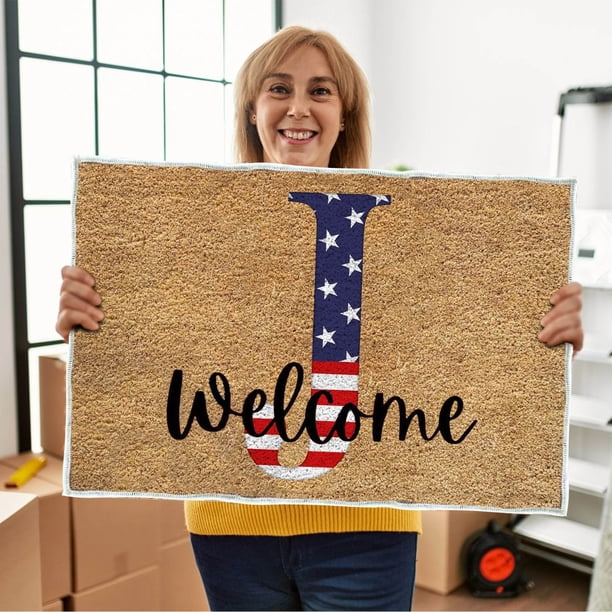 4th Of July Door Mat Patriotic Doormat Entryway Rug Welcome Independence Day Doormat Stain And Fad Patriotic Decor Welcome Outdoor Mat