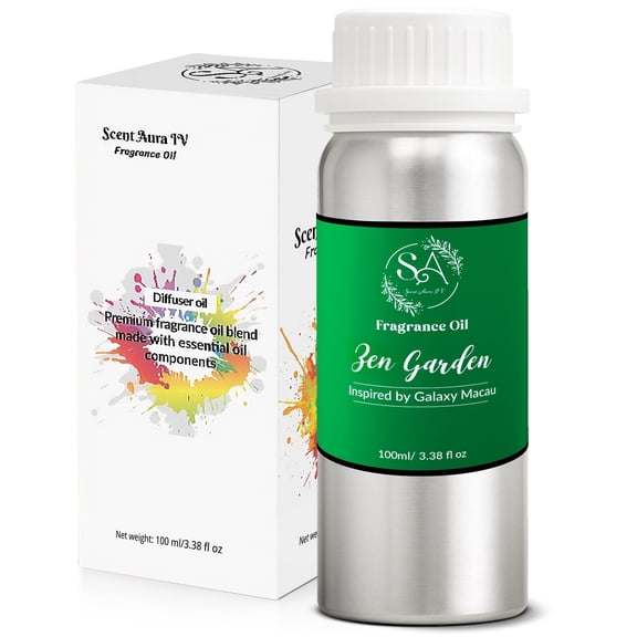 Scent Aura IV Zen Garden Diffuser Oil Inspired by Galaxy Macau Hotel (3.38 Fl Oz|100ml, Hotel Inspired Diffuser Oil, Notes:Bergamot, Rapeseed, Oakmoss)