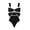 Black, variant on Women's One Piece Swimsuit with Conservative Covering Lace Up Skirt Big Bow Bikini Set for Summer Beach Wear