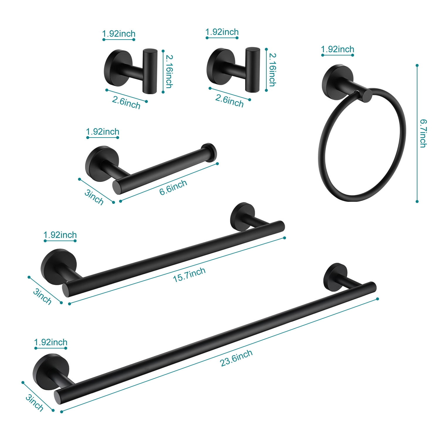 Premium Bathroom Hardware Set, Corrosion-Resistant Metal Accessories, Easy Installation, Rust-Proof Shower Organizer for Bathroom Laundry Room Outdoor Shower