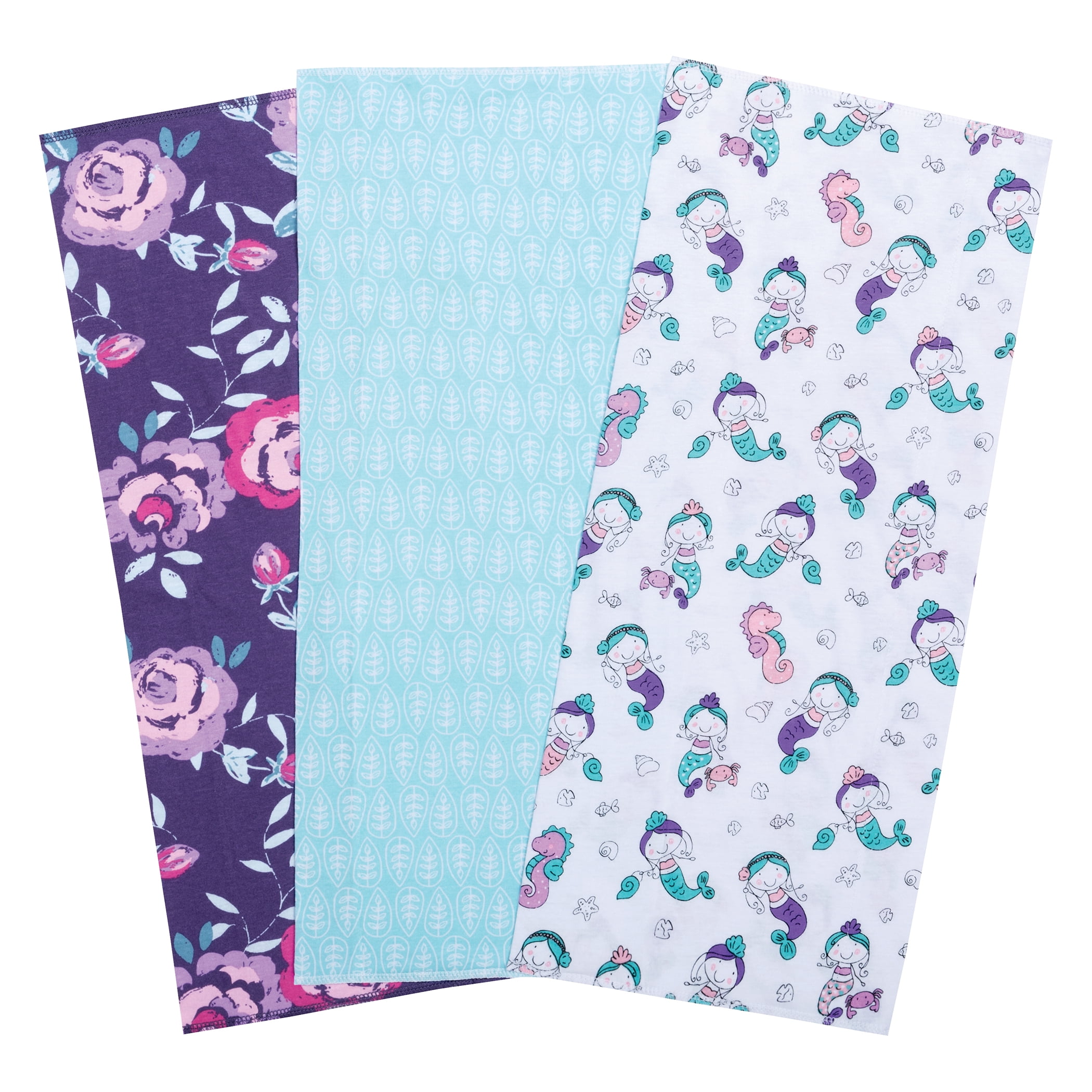 Mermaids 3 Pack Jersey Burp Cloth Set