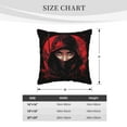 thumbnail image 2 of DouZhe Housses de Coussin Décoratives en Velours Lot de 2, Housse de Coussin Carrée Douce avec Fermeture Éclair Invisible Yeux Rouges Impression Female Ninja, 20"x20 Pouces, 2 of 6