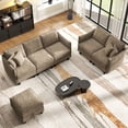 thumbnail image 3 of BedLuxury Sectional Sofa Sets with Movable Storage Ottoman, Cloud Couch Seats 6, Living Room Furniture Sets, Chenille Brown, 3 of 12