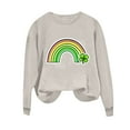 thumbnail image 3 of Funny St Patricks Day Shirt Women Four Leaf Clover Rainbow Graphic Sweatshirt Crewneck Long Sleeve Pullover Tops St Patrick Day Shirts Women, 3 of 7