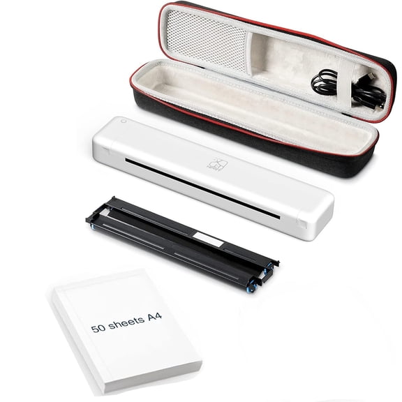 Restored HPRT MT800Q Portable A4 Thermal Printer, Wireless Bluetooth Travel Printer, 300DPI No-Ink Thermal Transfer Printer for Home Office School, Compatible with iOS/Android/PC