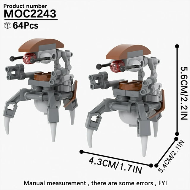 MOOXI Most Complete Space Wars Droid Spider Bot Sentry Adult Building Block Set MOC Brick Model Kit DIY Diorama Toy For Boy Gift,MOC2243