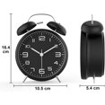 thumbnail image 2 of Alarm Clock, Analog Alarm Clock, 4 Inch Dual Bell Alarm Clock with 3D Dial, Easy Setup and Night Light Function,, 2 of 4