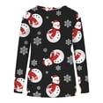 thumbnail image 3 of cyber and Monday Deals Clearance under 10$ BUIgtTklOP Women's Casual Tops Long Sleeve Christmas Printed Round Neck Blanket Pullover Pullover Sweatshirts, 3 of 4