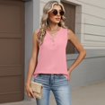 thumbnail image 5 of longantii Tank Tops for Women Summer Sleeveless Loose Fit V Neck Button Down T Shirts Basic Tee Casual Loose Trendy Clothes 2026 Pink S, 5 of 5