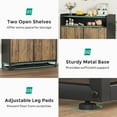 thumbnail image 6 of 20 Gallon Double Tilt Out Trash Bin Cabinets, Freestanding Recycling Cabinet, Modern Farmhouse Storage Cabinet for Kitchen, Dining Room, Laundry, Brown (No Trash Can), 6 of 7