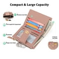 thumbnail image 4 of GAEKEAO Small Wallet for Women Slim Bifold Leather Credit Card Holder Wallets Zipper Pocket Coin Purse with ID Window, 4 of 7