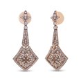 thumbnail image 2 of 18K Rose Gold 1 1/3 Cttw Diamond Studded Fleur De Lis Trellis Style Drop and Dangle Earring (F-G Color, VS1-VS2 Clarity), 2 of 6