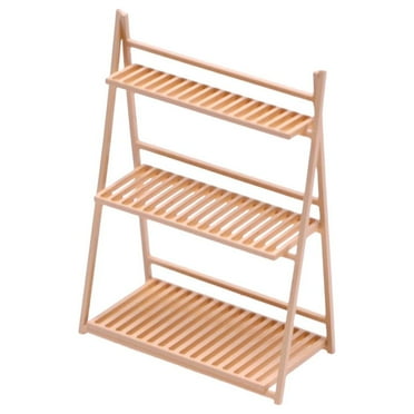 yotijay 1/12 Dollhouse Flower Stand Dollhouse Accessories Display Shelf Flower Shelf for