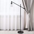 thumbnail image 1 of All the Rages LF1030-BLK Elegant Designs Pivot Arm Floor Lamp with Glass Shade, Black, 1 of 6